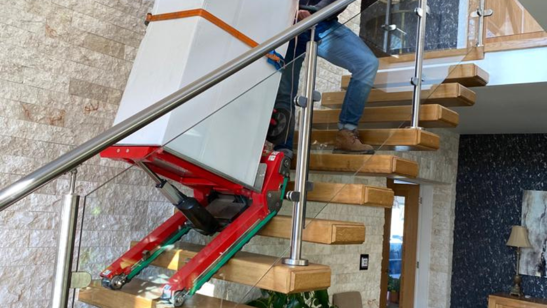 Moving HVAC in stairs Moving HVAC in stairs